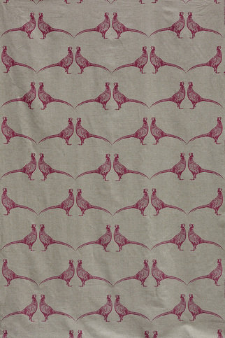 Pheasant Pink on Natural Fabric by Barneby Gates