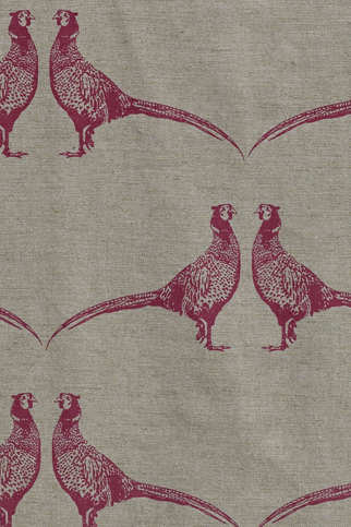 Pheasant Pink on Natural Fabric by Barneby Gates