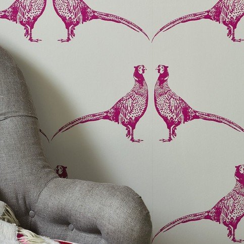 Pheasant Pink Wallpaper by Barneby Gates