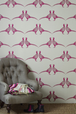 Pheasant Pink Wallpaper by Barneby Gates