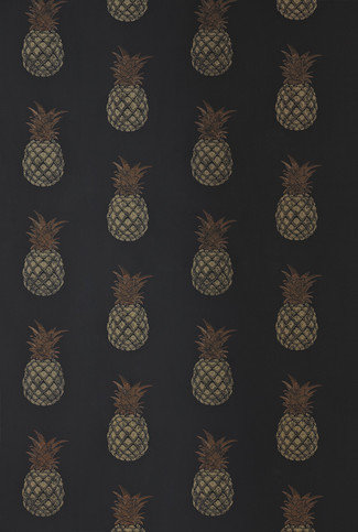 Pineapple Charcoal Wallpaper by Barneby Gates