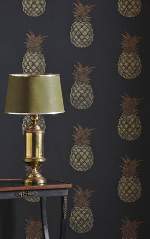 Pineapple Charcoal Wallpaper by Barneby Gates
