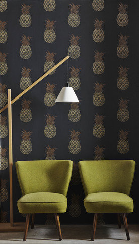 Pineapple Charcoal Wallpaper by Barneby Gates