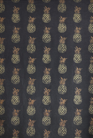 Pineapple Gold on Charcoal Fabric by Barneby Gates 