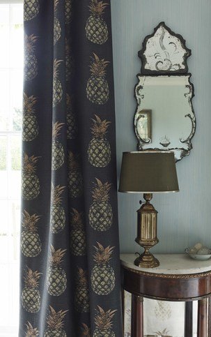 Pineapple Gold on Charcoal Fabric by Barneby Gates 