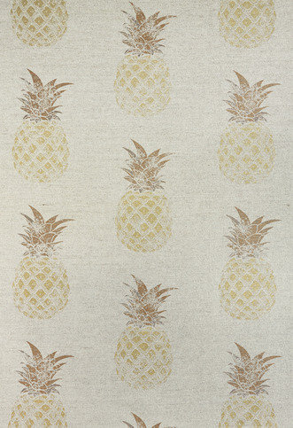 Pineapple Gold on natural Fabric by Barneby Gates 