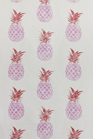 Pineapple Pink/red on cream Fabric by Barneby Gates 
