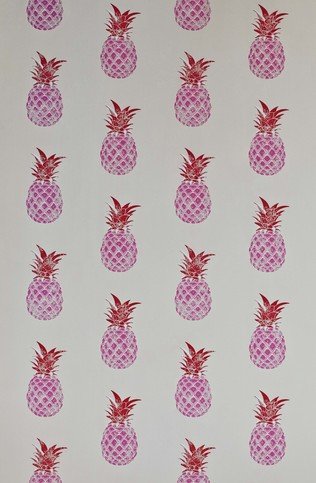 Pineapple Red / Pink Wallpaper by Barneby Gates