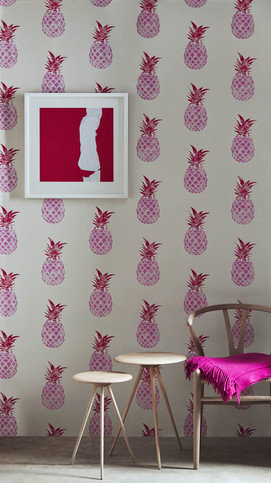 Pineapple Red / Pink Wallpaper by Barneby Gates