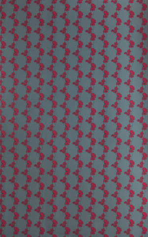 Poppy Fields Red on Gunmetal Wallpaper by Barneby Gates