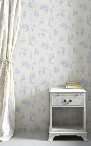Promenade Wedgewood Blue Wallpaper by Barneby Gates