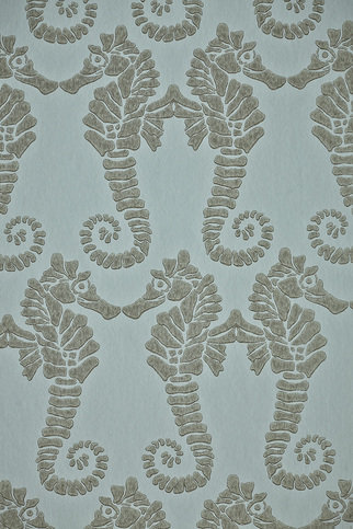 Seahorse Eau de Nil Wallpaper by Barneby Gates