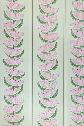 Watermelon Pink / Green Wallpaper by Barneby Gates