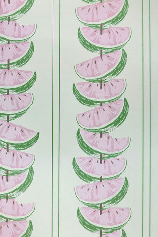 Watermelon Pink / Green Wallpaper by Barneby Gates