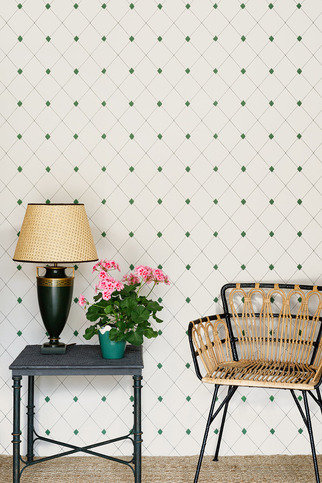 Diamond Trellis Green Wallpaper by Barneby Gates 