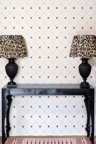 Diamond Trellis Red Wallpaper by Barneby Gates 