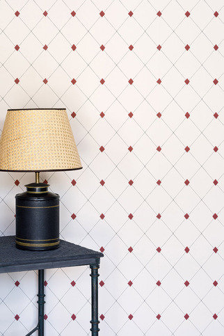 Diamond Trellis Red Wallpaper by Barneby Gates 