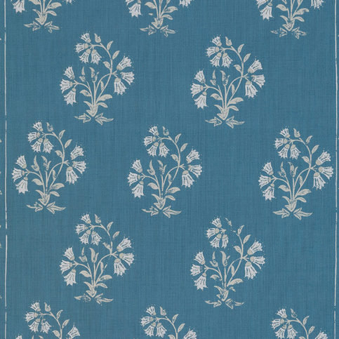 Maharani Block Print Jaipur blue Fabric by Barneby Gates 