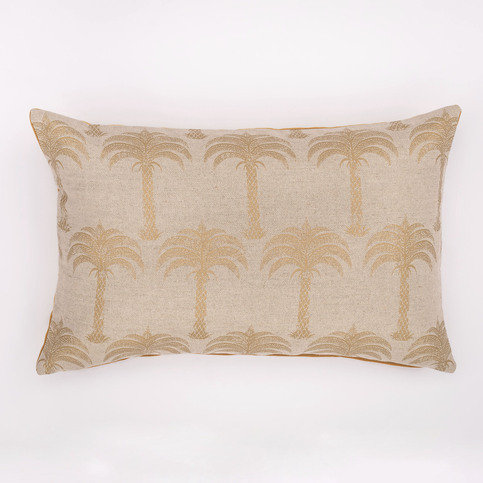 Marrakech Palm Gold on Natural Cushion by Barneby Gates 
