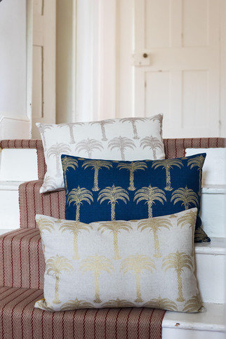 Marrakech Palm Gold on Natural Cushion by Barneby Gates 