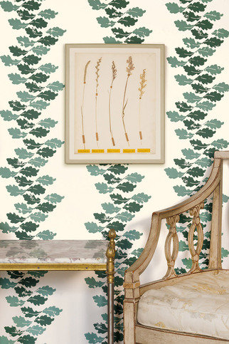 Oak Leaves Green Wallpaper by Barneby Gates 
