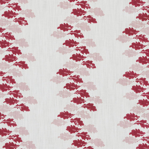 Oak Leaves Red / Pink Fabric by Barneby Gates 