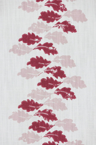 Oak Leaves Red / Pink Fabric by Barneby Gates 