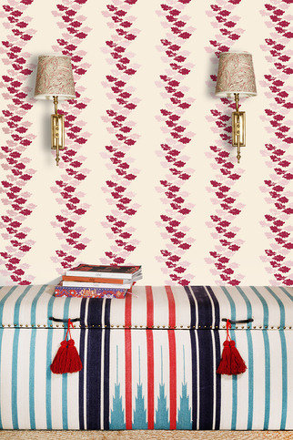 Oak Leaves Red Wallpaper by Barneby Gates 