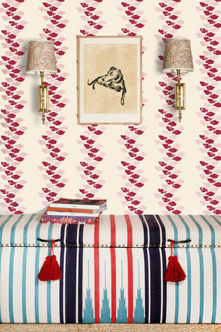 Oak Leaves Red Wallpaper by Barneby Gates 