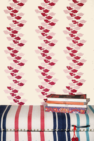 Oak Leaves Red Wallpaper by Barneby Gates 