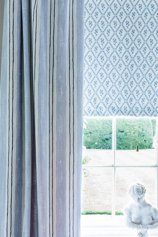 Painter’s Stripe Blue fabric by Barneby Gates 