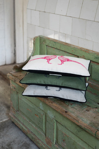 Pheasant Camo Green Cushion by Barneby Gates 