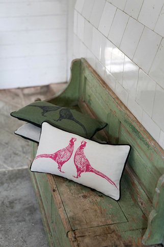 Pheasant Camo Green Cushion by Barneby Gates 