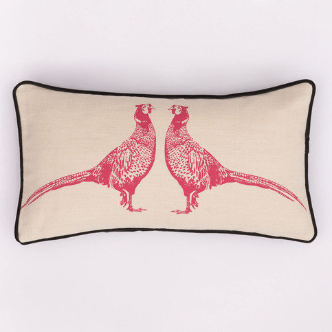 Pheasant Pink on Cream Cushion by Barneby Gates 