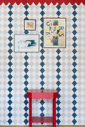 Quilted Harlequin Blue Wallpaper by Barneby Gates 