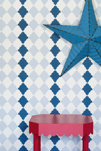 Quilted Harlequin Blue Wallpaper by Barneby Gates 