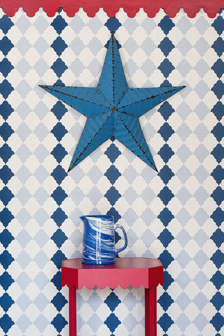 Quilted Harlequin Blue Wallpaper by Barneby Gates 