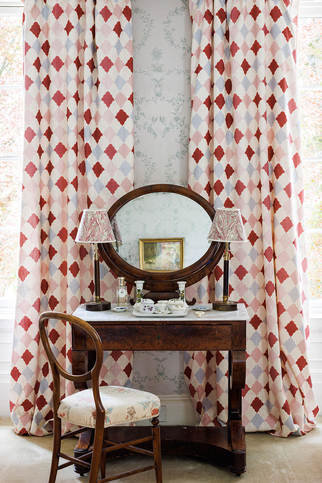 Quilted Harlequin Patchwork Rose Fabric by Barneby Gates 
