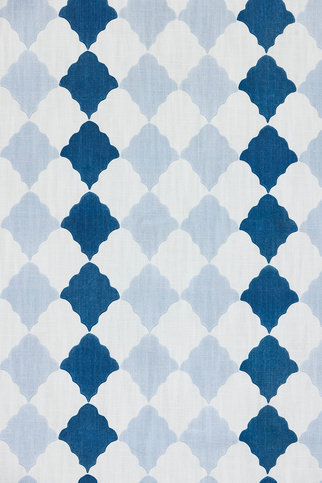 Quilted Harlequin Patchwork Two Blues Fabric by Barneby Gates 