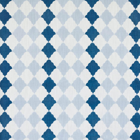 Quilted Harlequin Patchwork Two Blues Fabric by Barneby Gates 