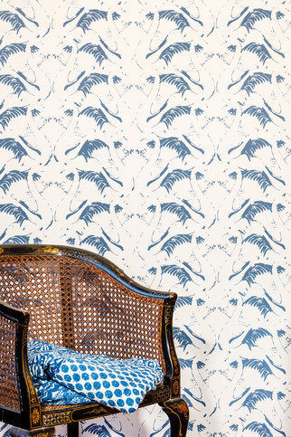 Swan Lake Inky Blue Wallpaper by Barneby Gates 