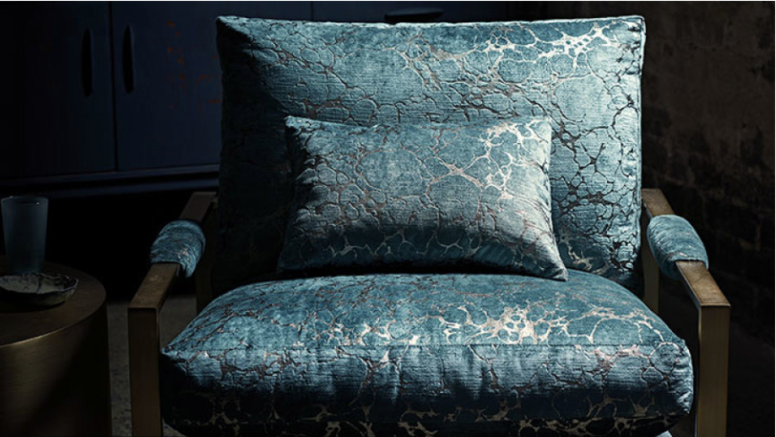 Black Edition Marmori Teal Fabric