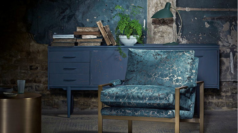 Black Edition Marmori Teal Fabric
