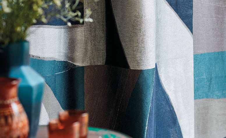 Tabala Teal Fabric by Black Edition