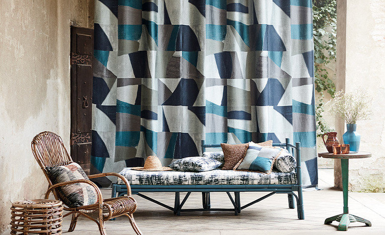Tabala Teal Fabric by Black Edition