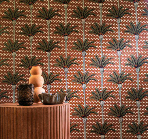 Atlas Terracotta Wallcovering by Casamance