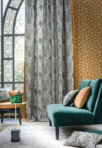 Madrigal Green English / Copper Fabric by Casamance 