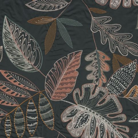 Maranta Charcoal Grey Fabric by Casamance