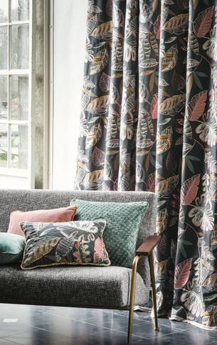 Maranta Charcoal Grey Fabric by Casamance
