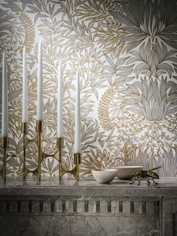 Chardon Blanc/doré Wallcovering by Casamance